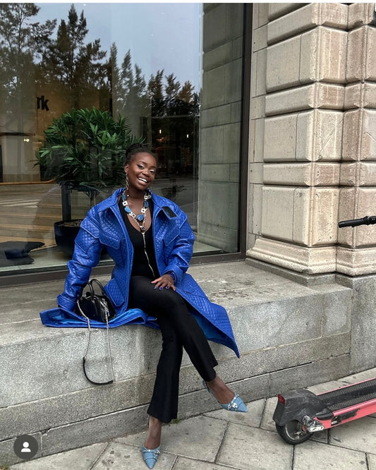 Blue Quartz Flower Halsband