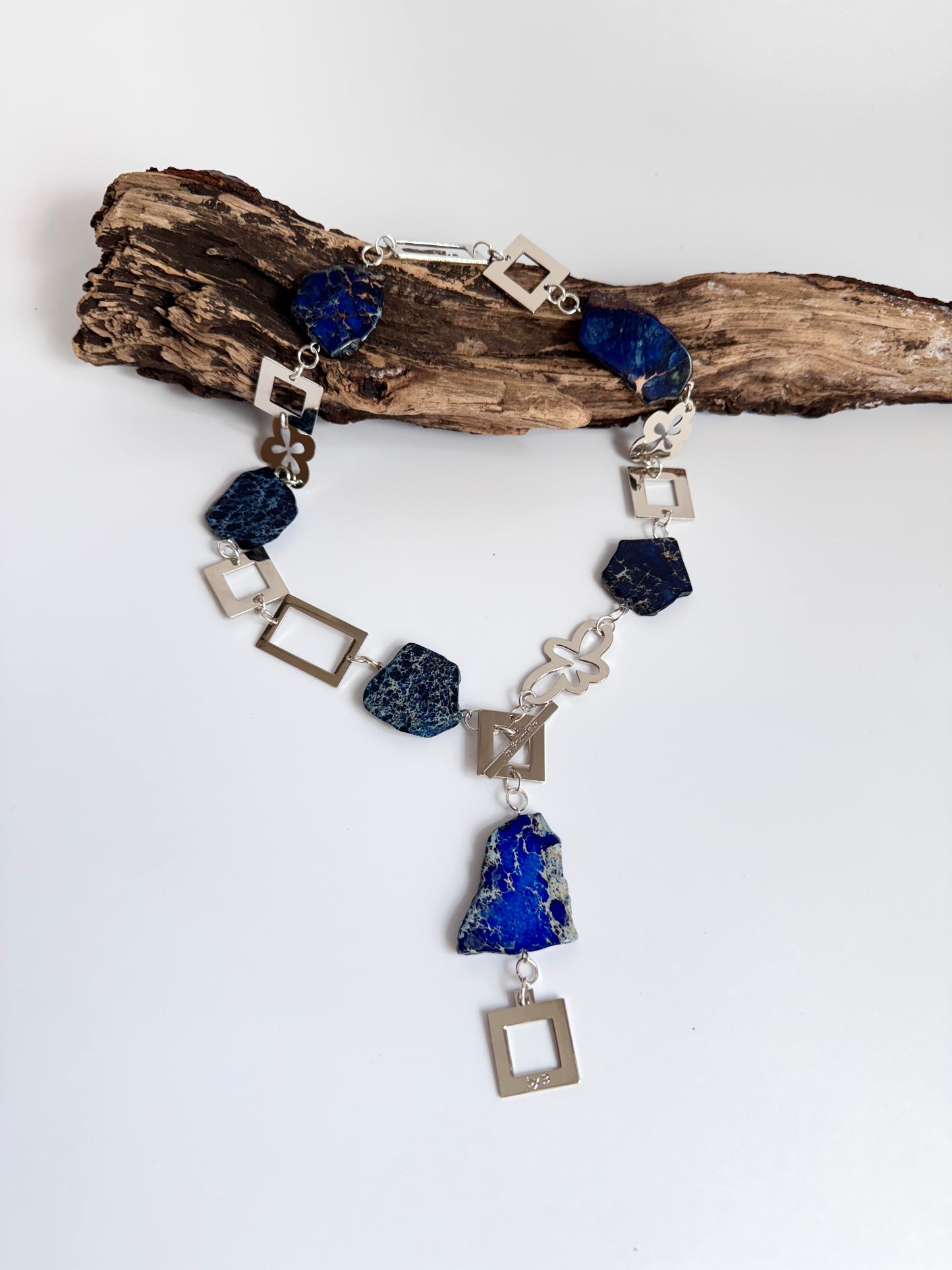 Blue Perfection Jasper Halsband