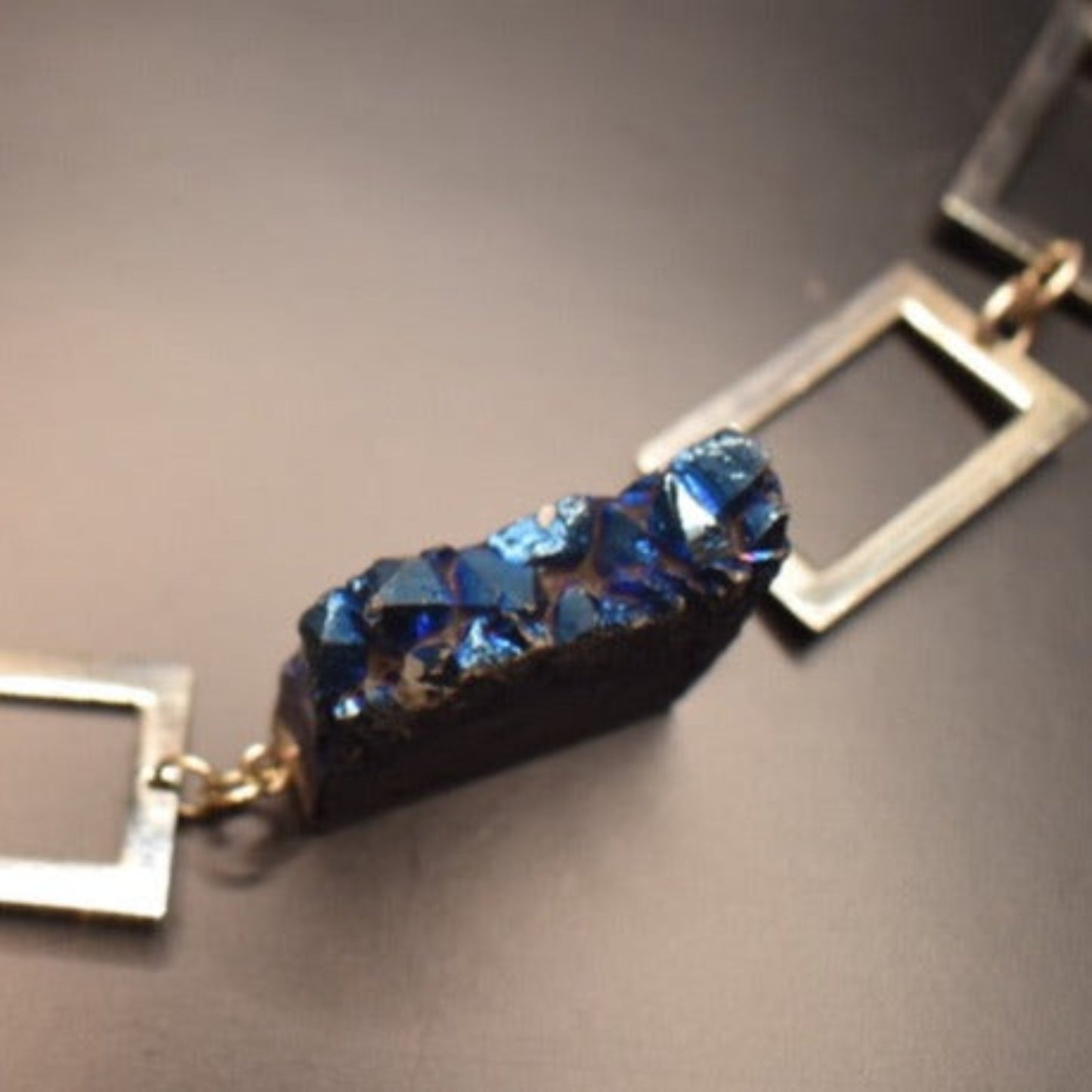Raw blue necklace