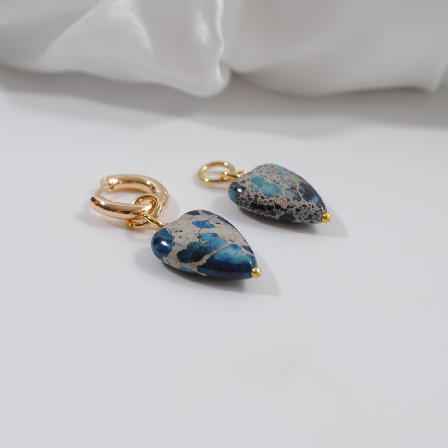 imperial jasper hjärta äkta påhäng till creoler ringar design by brandeby