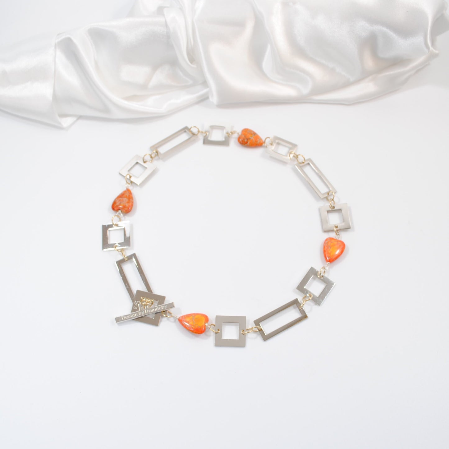 heart of orange halsband orange hjärta i äkta ädelsten design by brandeby