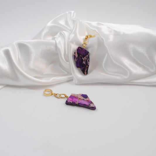 lila örhängen desing by brandeby