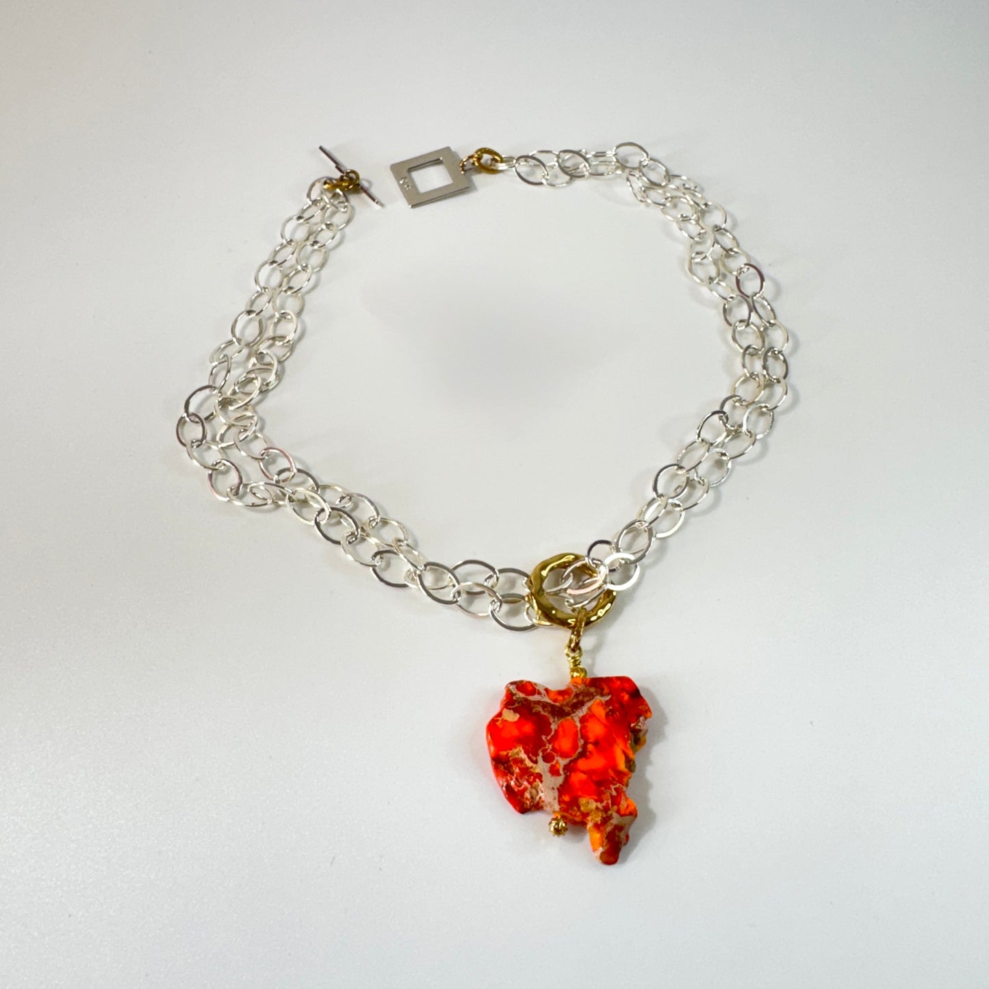Elegant Silver Rollo Halsband Imperial Jasper | Design by Brandeby