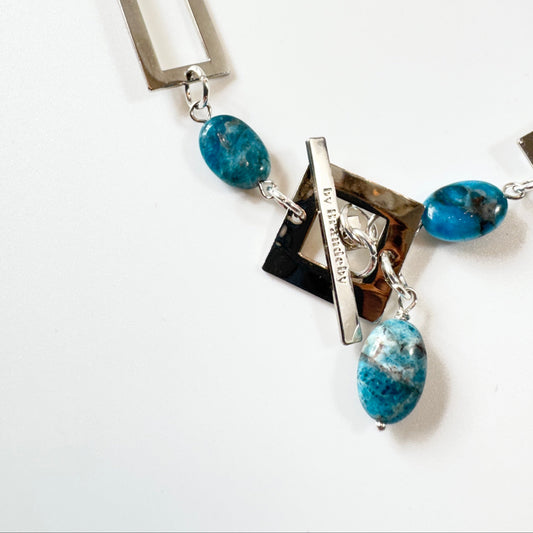 Blue Cloud – Handgjort halsband med äkta apatit | Design by Brandeby