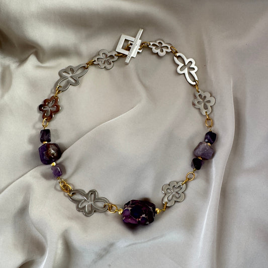 Purple Dream Halsband - Ametist lila jasper