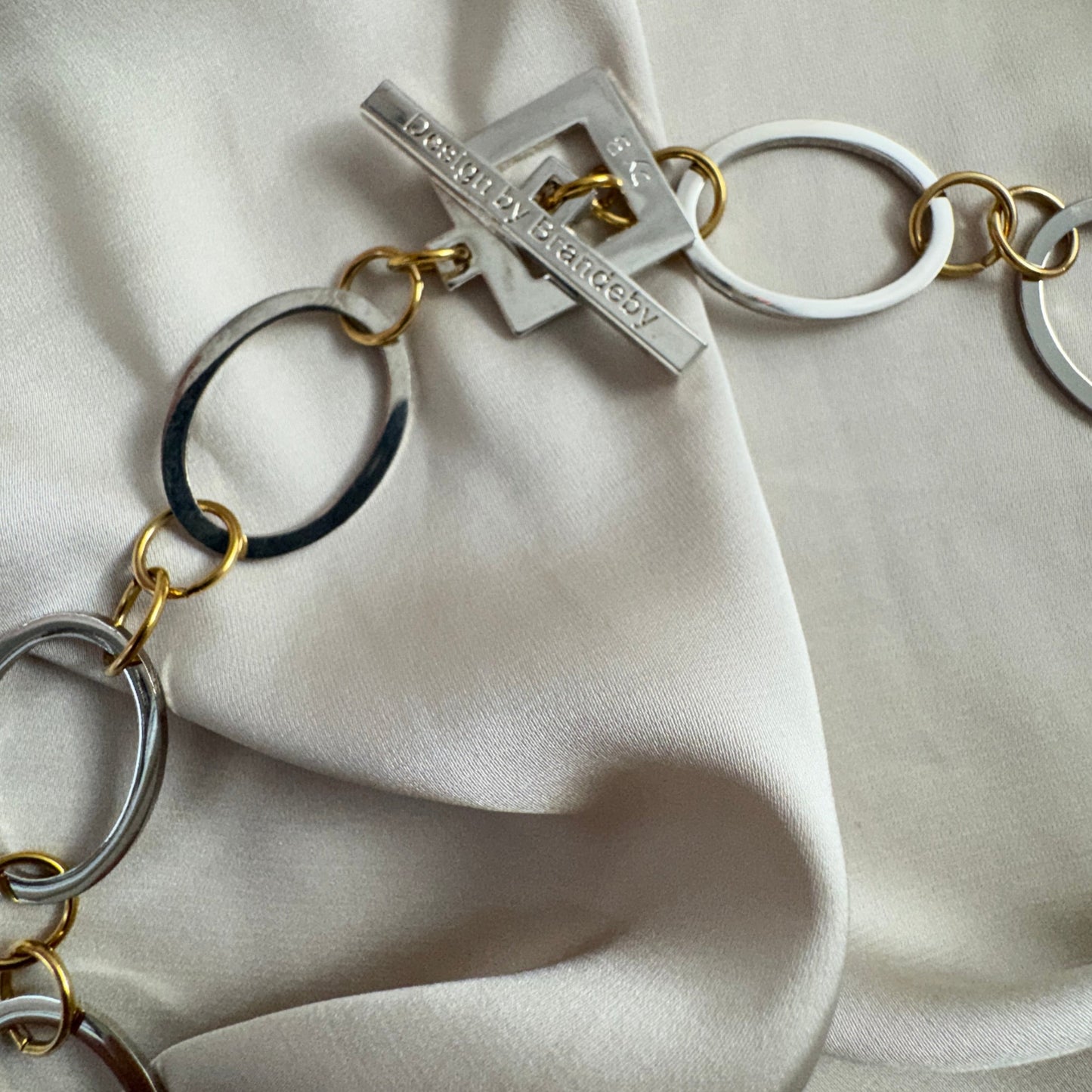 Halsband Silver 18K Guldpläterat - Cirkelkedja - 55cm - Silver Guld - design by brandeby