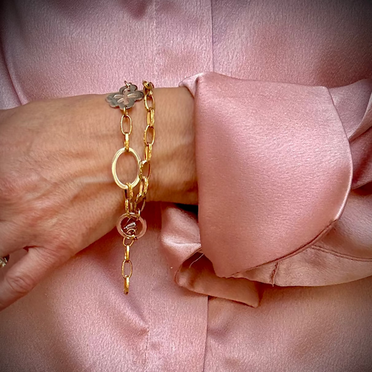 The Flower Armband – Tvåradigt med 18k Guld & Sterling Silver | Design by Brandeby