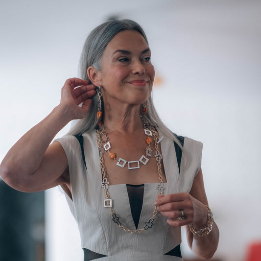 Luxery Orange Halsband unikt handgjort exklusivt limited edition i oranget