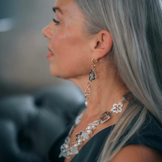 Double Flower Örhängen - Design by Brandeby