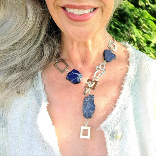 Blue Perfection Jasper Halsband - Imperial Jasper Sterling Silver