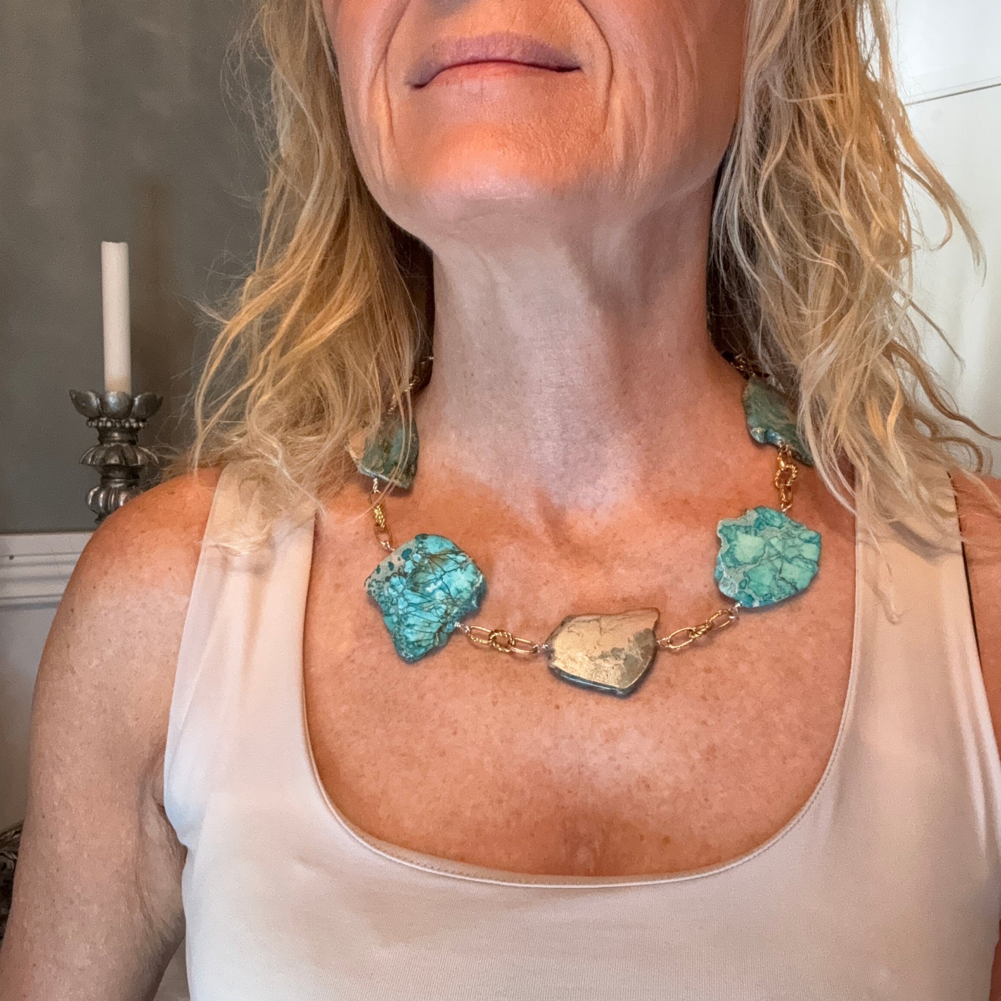 The Royal Ocean Halsband - Turkos Imperial Jasper | Design by Brandeby unik design handgjort i sverige av susanne brandeby