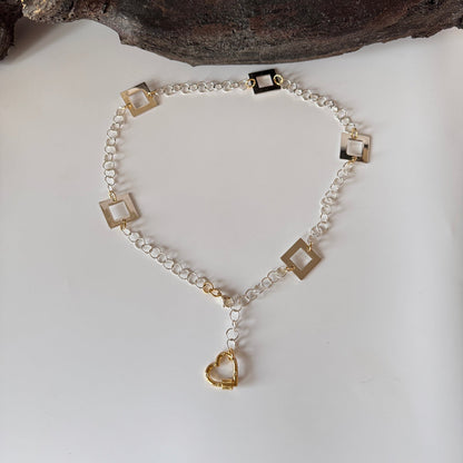 Square Gold Halsband Design by Brandeby