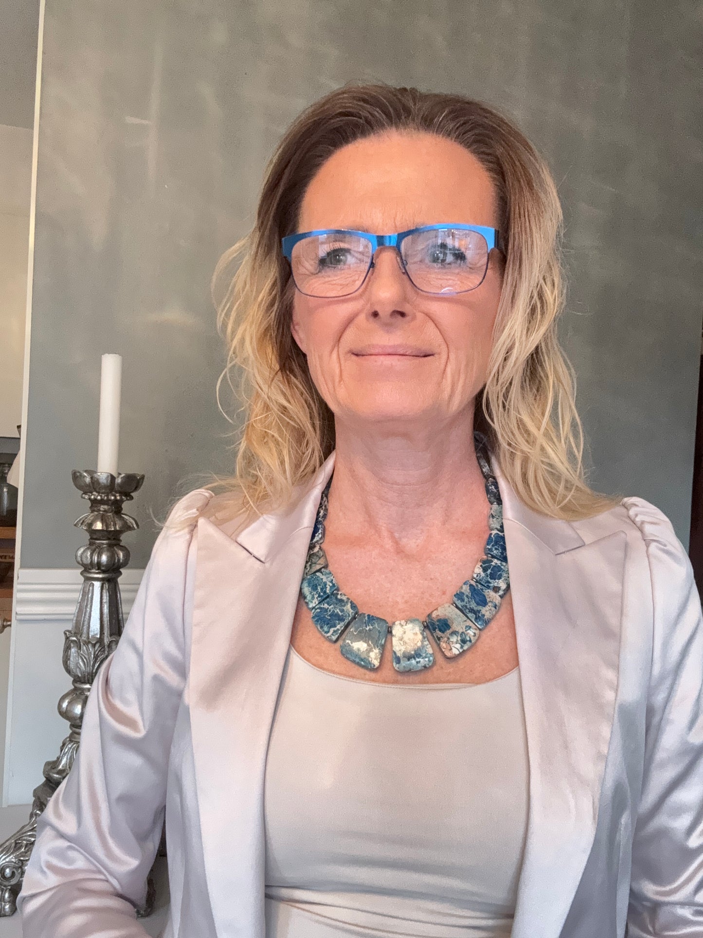 Blue Imperial Statement Halsband