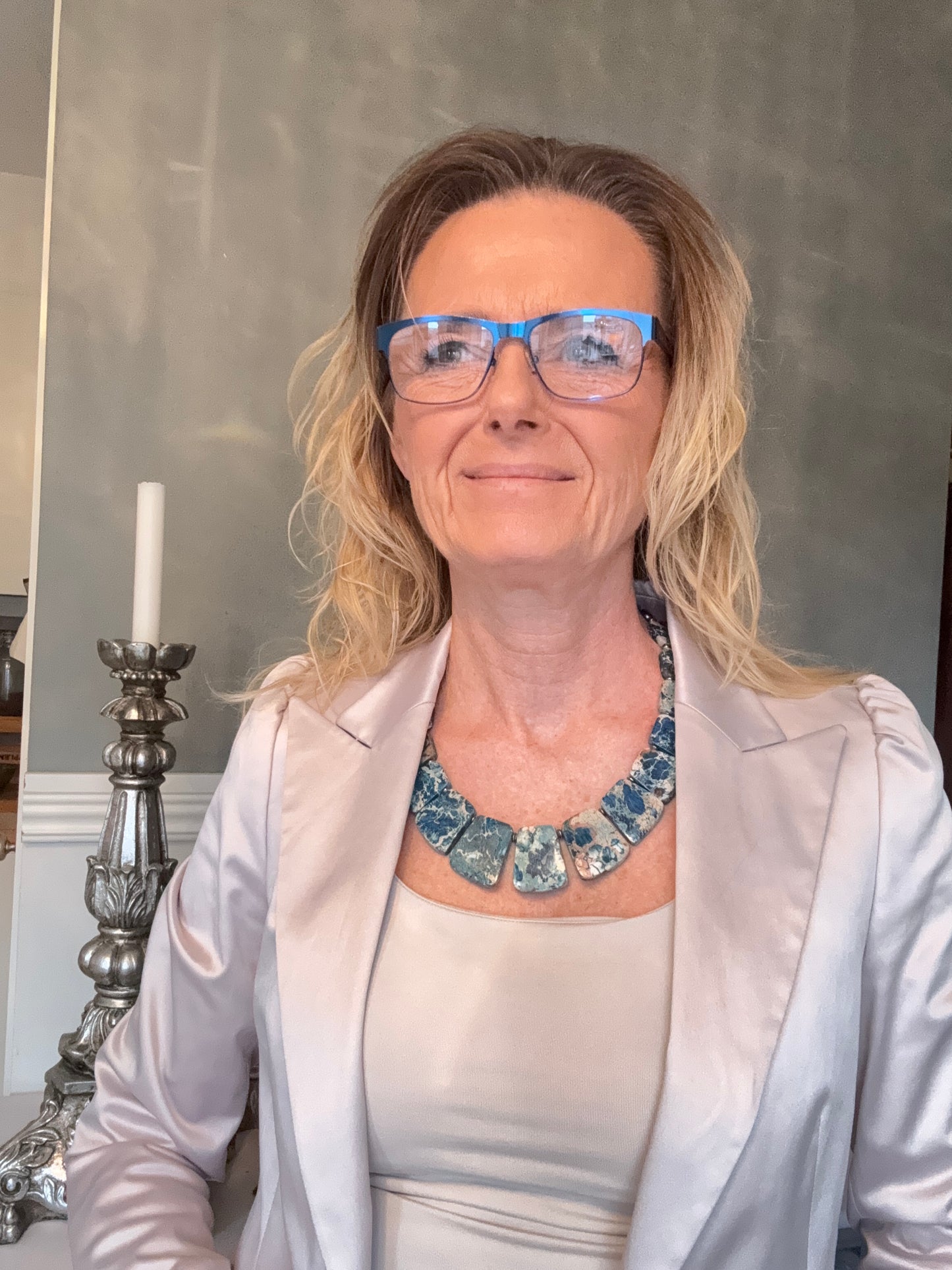 Blue Imperial Statement Halsband