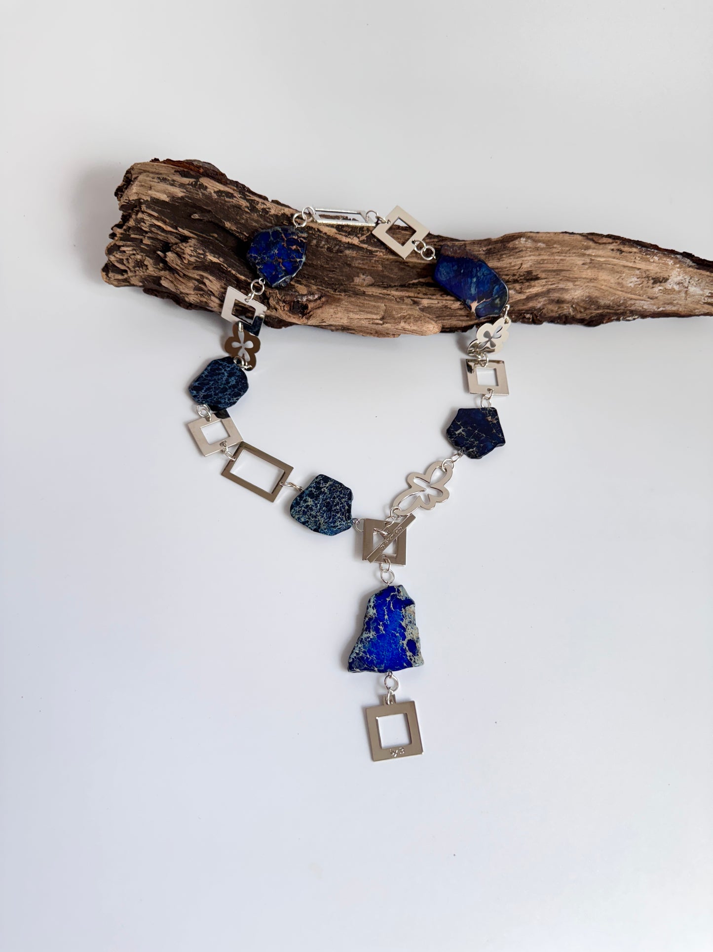 Blue Perfection Jasper Halsband