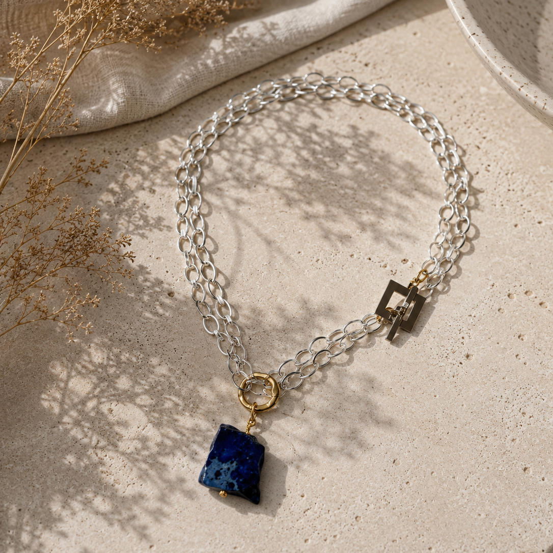 Classy Blue Imperial Halsband med Äkta Imperial Jasper | Design by Brandeby