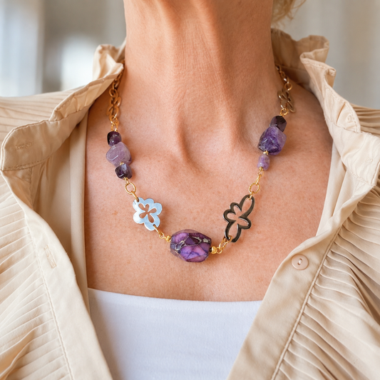Purple Dream Halsband – Ametist & lila jasper i exklusiv design
