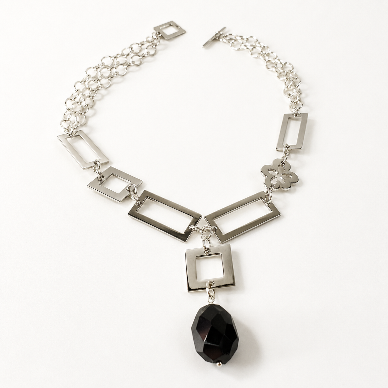 Onyx Dream Halsband – Silver & Guld