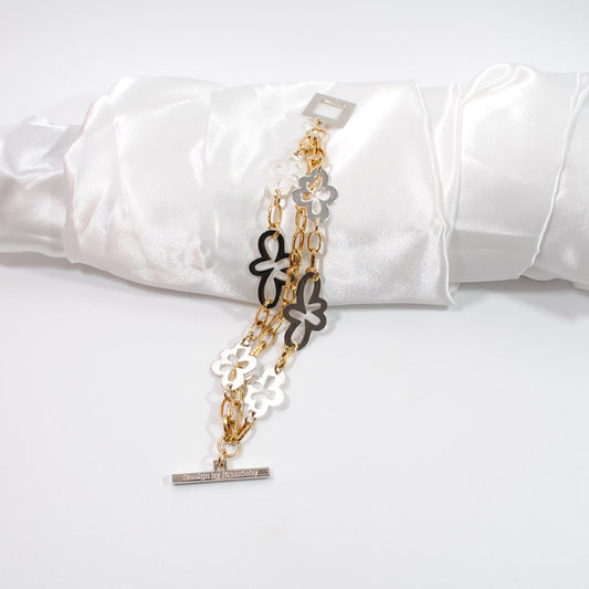 Elegant Flower Armband rostfritt stål och 18k Guldpläterad | Design by Brandeby egendesingde delar i form av blommor