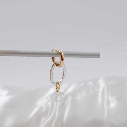 Påhäng - Örhänge Bergkristall Cirkel - Design by Brandeby