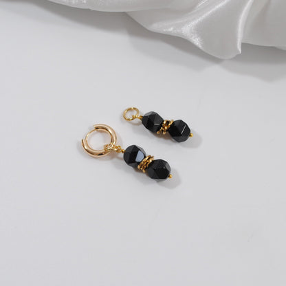 Påhäng - Örhänge Svart Onyx Guld - Design by Brandeby