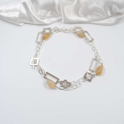 bär detta halsband kort eller långt citrine ädelstenar silverhalsband design by bradndeby