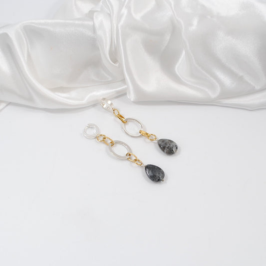 örhängen labradorit ädelsten äkta silver och guld design by brandeby