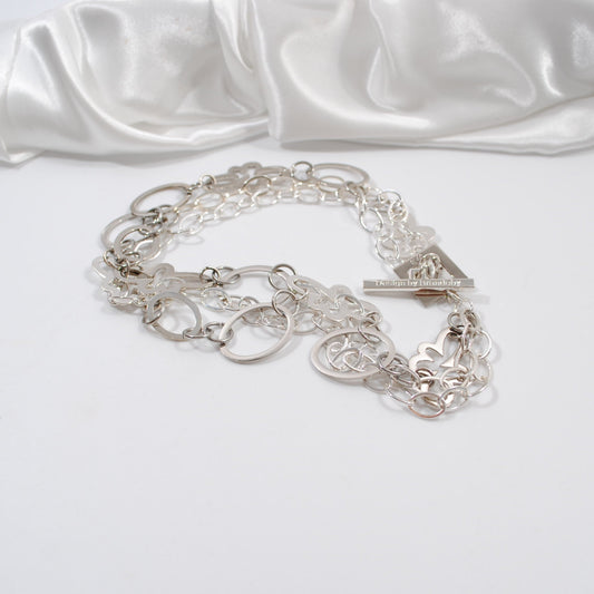 the one silver halsband flexibelt handgjort halsband i tre rader design by brandeby