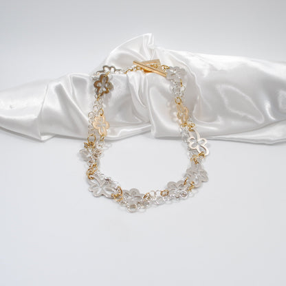 kort eller långt halsband flexibel modell silver guld blommor handgjort lyxig modell design by brandeby