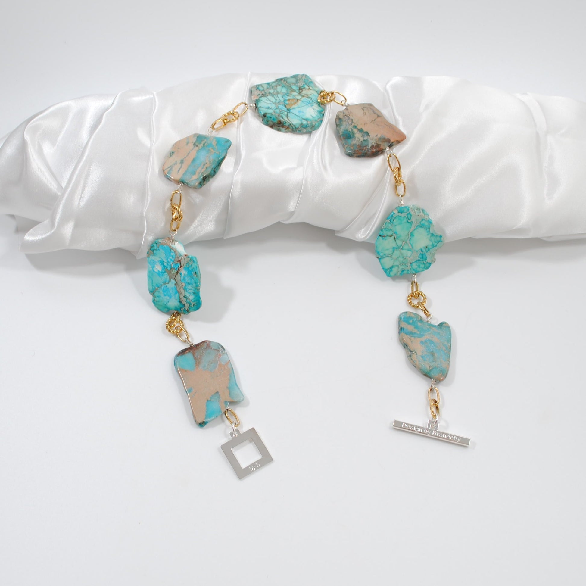 The Royal Ocean Halsband - Turkos Imperial Jasper | Design by Brandeby unik design svensk design