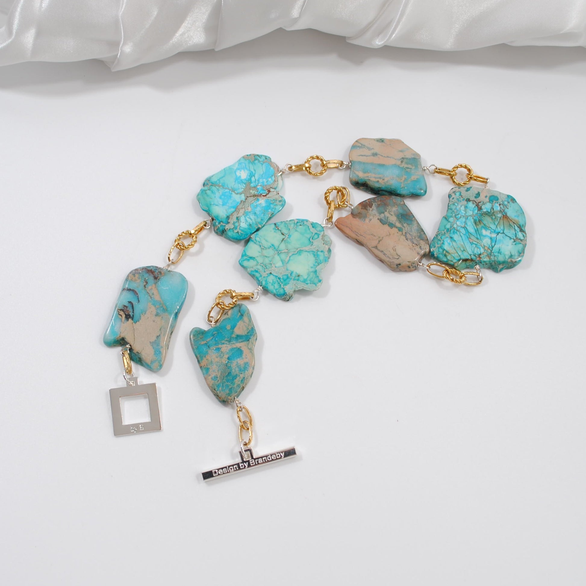 The Royal Ocean Halsband - Turkos Imperial Jasper | Design by Brandeby äkta ädelsten handgjort