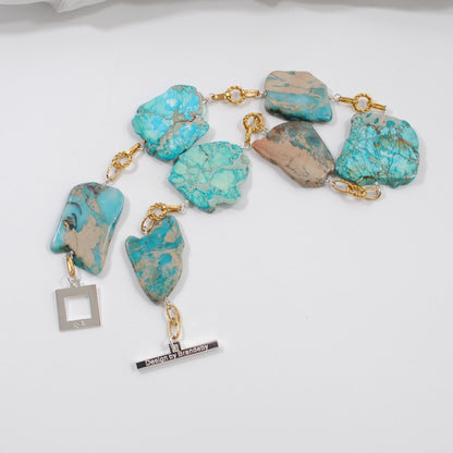 The Royal Ocean Halsband - Turkos Imperial Jasper | Design by Brandeby äkta ädelsten handgjort