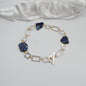 äkta imperial jasper ädelsten blått kort halsband design by brandeby