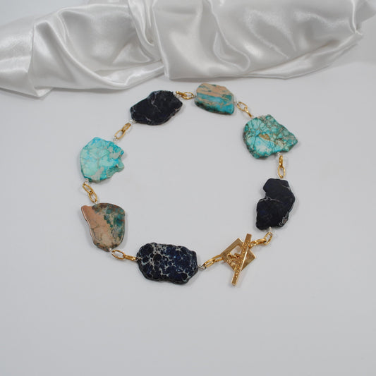 kort handgjort halsband imperial jasper ädelsten design by brandeby