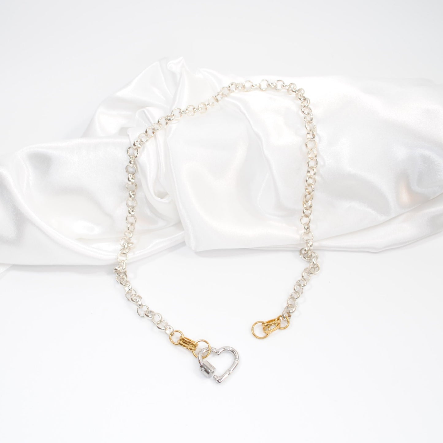 silver hjärta kort modell halsband silver kedja design by brandeby