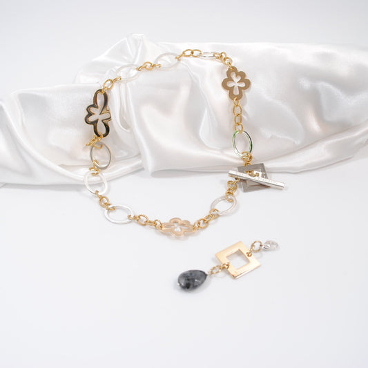 the power of strenght halsband unikt handgjort silver guld design by brandeby