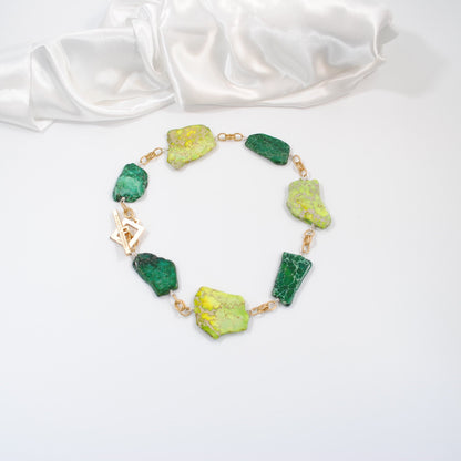 grön imperial jasper halsband med guldlås design by brandeby