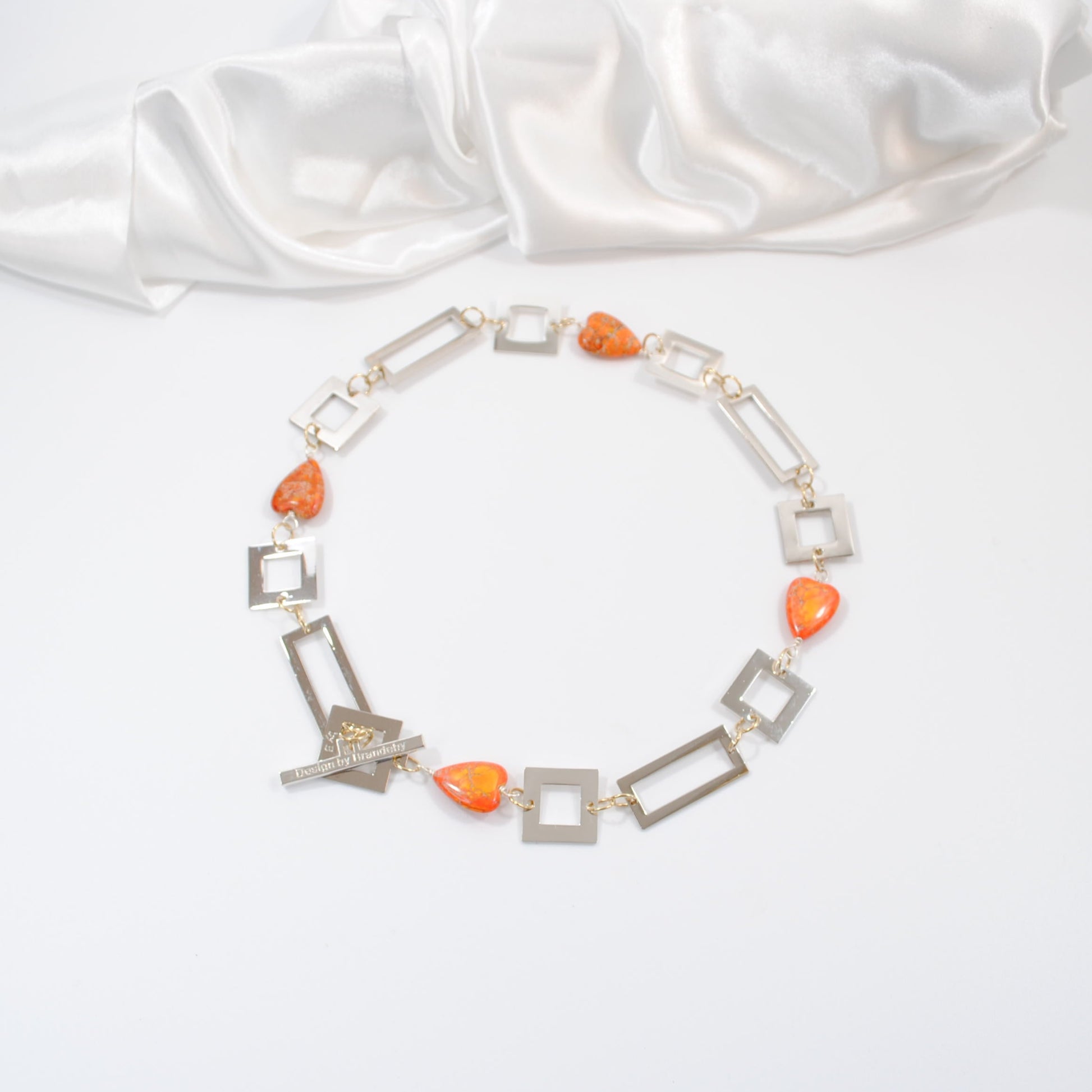 heart of orange halsband orange hjärta i äkta ädelsten design by brandeby