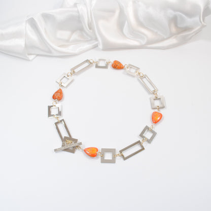 heart of orange halsband orange hjärta i äkta ädelsten design by brandeby