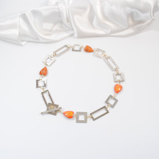 heart of orange halsband orange hjärta i äkta ädelsten design by brandeby