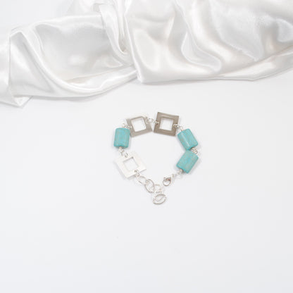 ocean turkos armband med frykanter design by brandeby