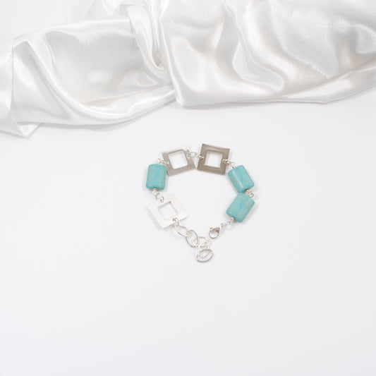 ocean turkos armband med frykanter design by brandeby