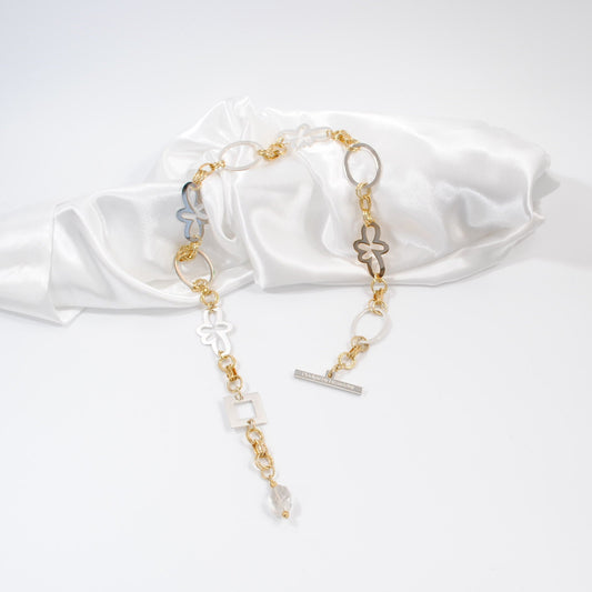 crystal halsband guld och silver design by brandeby