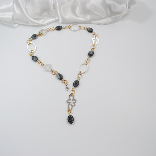 lyxigt elegant halsband handgjort äkta stenar design by brandeby