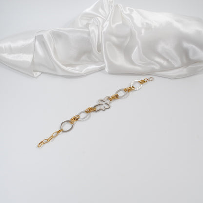 armband i guld silver blomma i silver design by brandeby