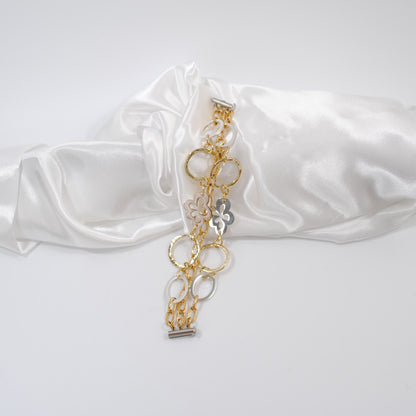 armband tre radigt guld silver hantverk handgjort design by brandeby
