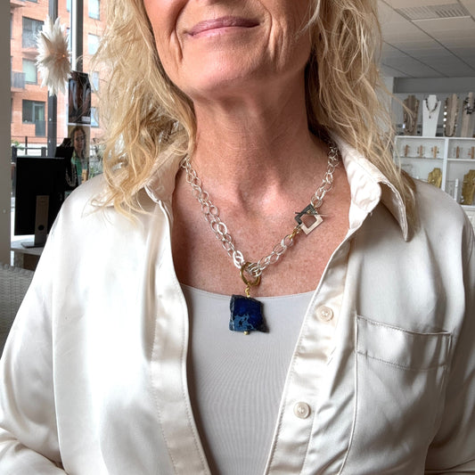 Classy Blue Imperial Halsband med Äkta Imperial Jasper | Design by Brandeby