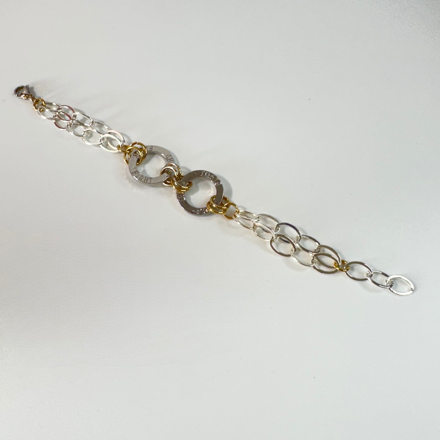 Fight Silver Armband - Silver & Guld