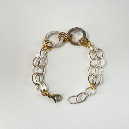 Fight Silver Armband - Silver & Guld