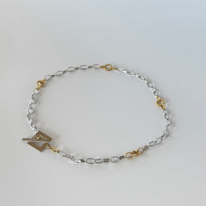 Signature Chain Halsband – Silver & Guld